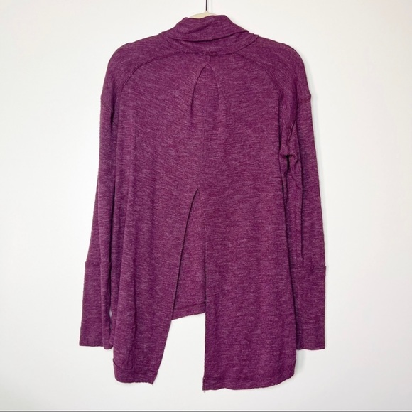 We the free purple knit open back top - Picture 4 of 5